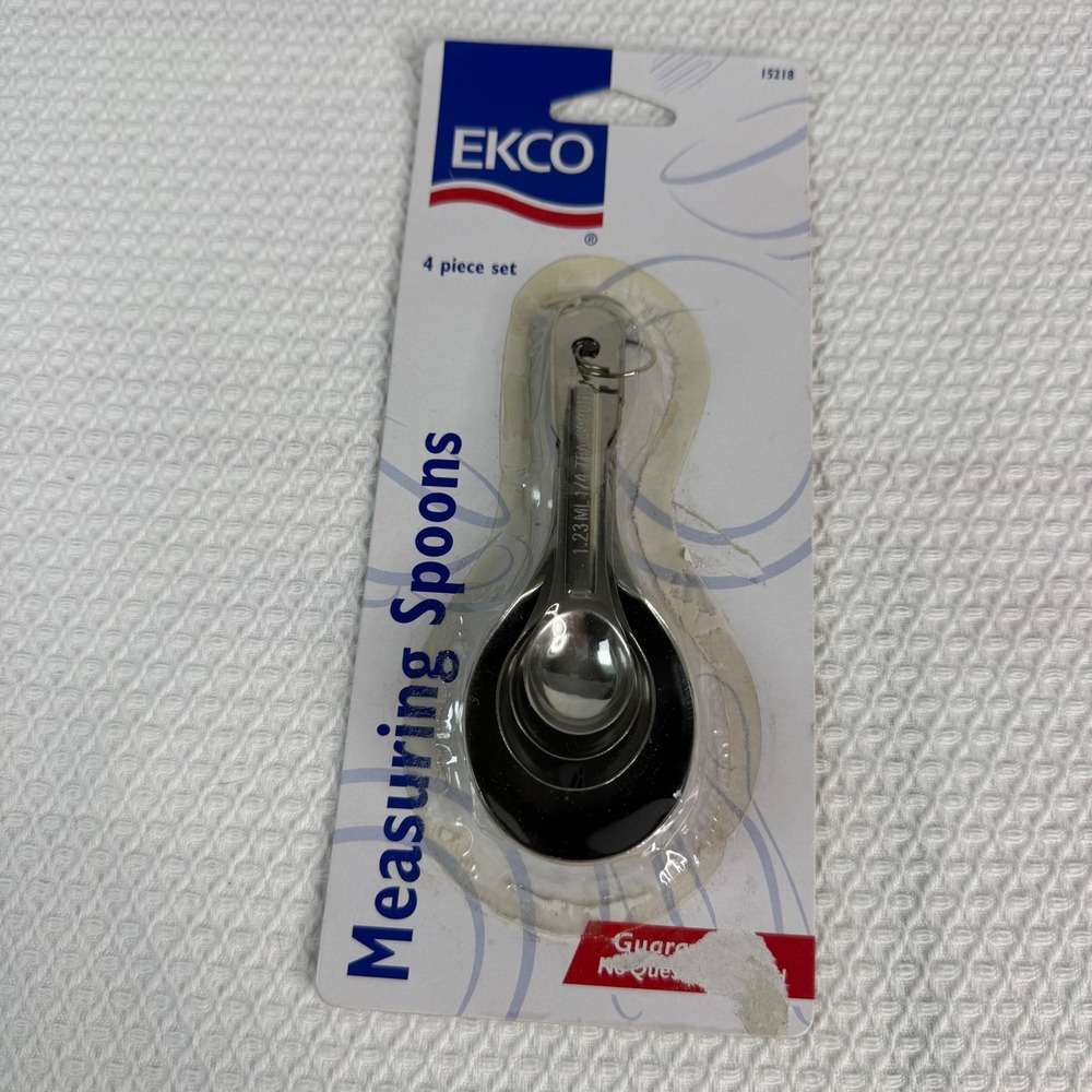 EKCO Stainless Steel Measuring Spoons 4 Piece Set 15218 Vintage 1999 OPENED